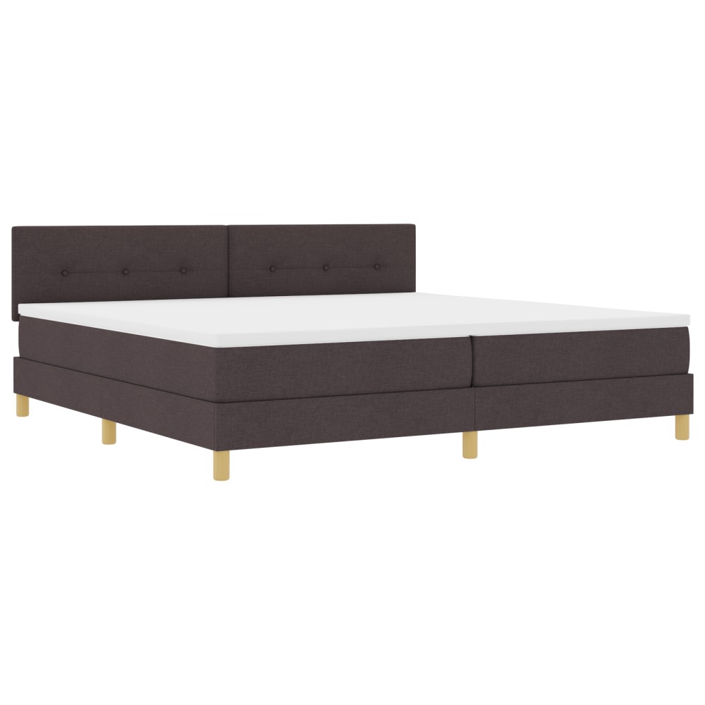 vidaXL Pat cu arcuri cu saltea Maro închis 200 x 200 cm țesătură