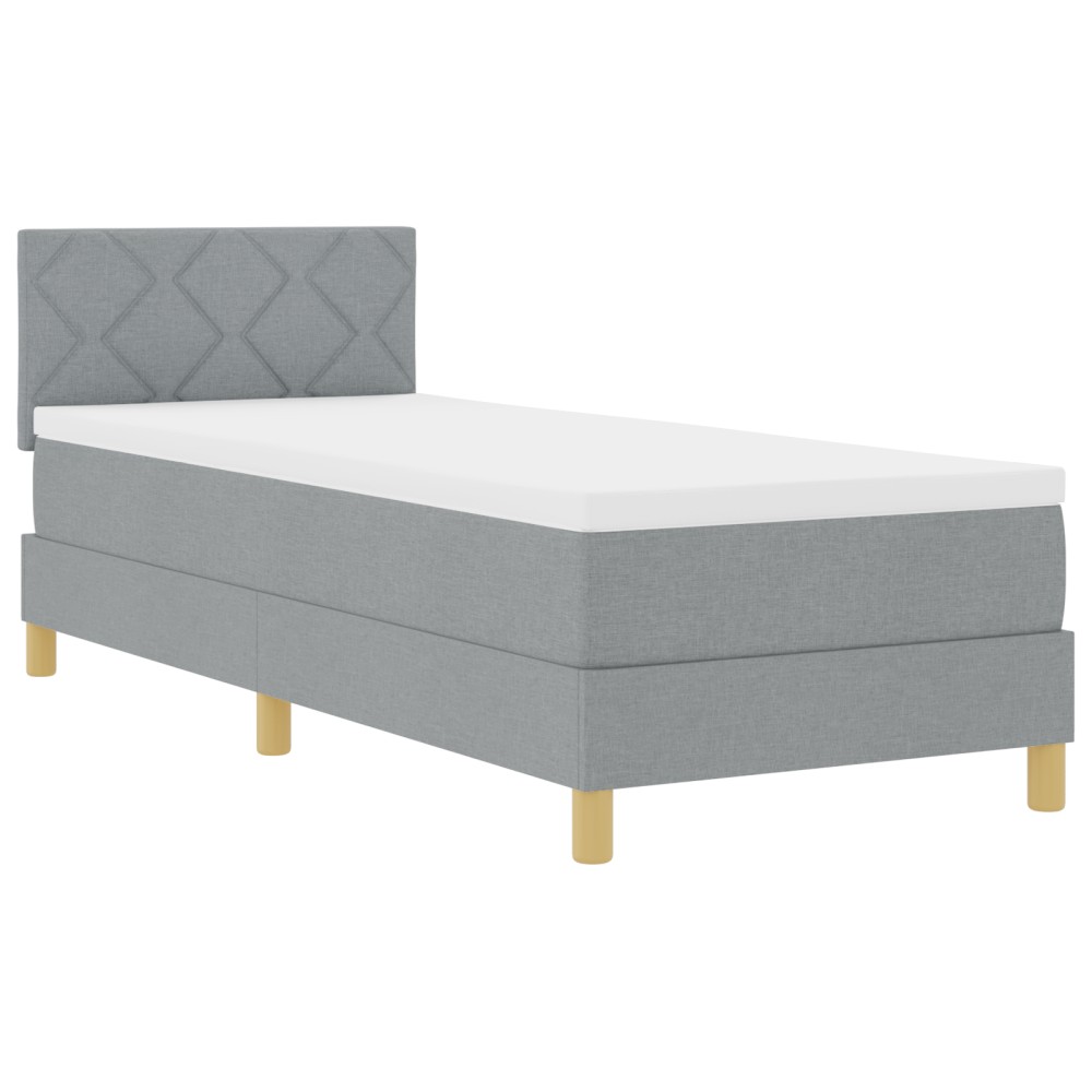 vidaXL Pat cu arcuri cu saltea Gri deschis 80 x 200 cm țesătură