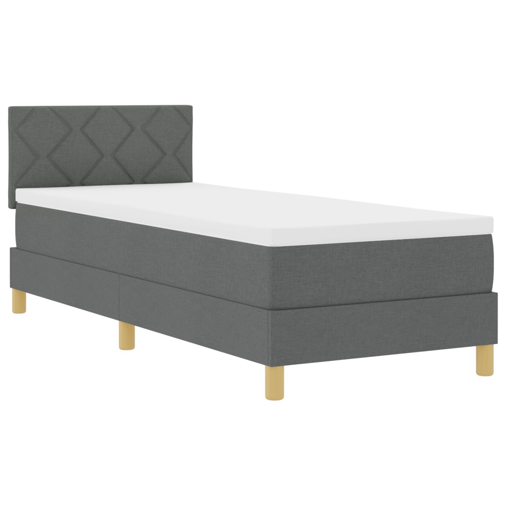 vidaXL Pat cu arcuri cu saltea Gri închis 80 x 200 cm țesătură