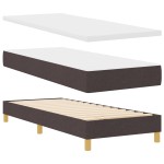 vidaXL Pat cu arcuri cu saltea Maro închis 80 x 200 cm țesătură vidaXL Pat cu arcuri cu saltea Maro închis 80 x 200 cm țesătură