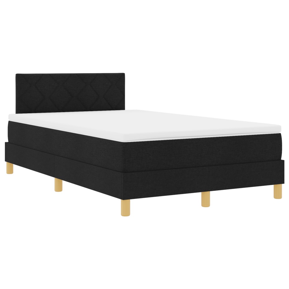 vidaXL Pat cu arcuri cu saltea Negru 120 x 190 cm țesătură