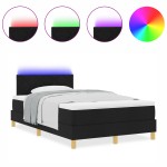 vidaXL Pat cu arcuri cu saltea Negru 120 x 190 cm țesătură vidaXL Pat cu arcuri cu saltea Negru 120 x 190 cm țesătură