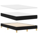 vidaXL Pat cu arcuri cu saltea Negru 120 x 200 cm țesătură vidaXL Pat cu arcuri cu saltea Negru 120 x 200 cm țesătură
