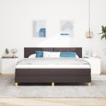 vidaXL Pat cu arcuri cu saltea Maro închis 180 x 200 cm țesătură vidaXL Pat cu arcuri cu saltea Maro închis 180 x 200 cm țesătură