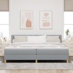vidaXL Pat cu arcuri cu saltea Gri deschis 200 x 200 cm țesătură