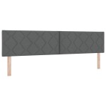 vidaXL Pat cu arcuri cu saltea Gri închis 200 x 200 cm țesătură vidaXL Pat cu arcuri cu saltea Gri închis 200 x 200 cm țesătură