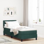 vidaXL Pat cu arcuri cu saltea Verde închis 80 x 200 cm Catifea vidaXL Pat cu arcuri cu saltea Verde închis 80 x 200 cm Catifea