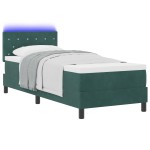 vidaXL Pat cu arcuri cu saltea Verde închis 80 x 200 cm Catifea vidaXL Pat cu arcuri cu saltea Verde închis 80 x 200 cm Catifea