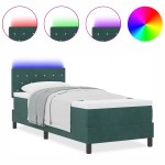 vidaXL Pat cu arcuri cu saltea Verde închis 80 x 200 cm Catifea vidaXL Pat cu arcuri cu saltea Verde închis 80 x 200 cm Catifea