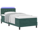vidaXL Pat cu arcuri cu saltea Verde închis 90 x 200 cm Catifea vidaXL Pat cu arcuri cu saltea Verde închis 90 x 200 cm Catifea