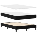 vidaXL Pat cu arcuri cu saltea cu headboard Negru 120 x 190 cm Catifea