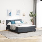 Pat Box Spring vidaXL cu Saltea & LED Gri Întunecat 140x190 cm Catifea Pat Box Spring vidaXL cu Saltea & LED Gri Întunecat 140x190 cm Catifea