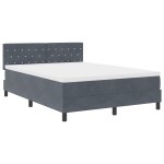 Pat Box Spring vidaXL cu Saltea & LED Gri Întunecat 140x190 cm Catifea Pat Box Spring vidaXL cu Saltea & LED Gri Întunecat 140x190 cm Catifea