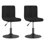 vidaXL Scaune de bucătărie pivotante, 2 buc., negru, catifea vidaXL Scaune de bucătărie pivotante, 2 buc., negru, catifea