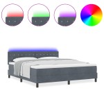vidaXL Pat cu arcuri cu saltea Gri închis 180 x 200 cm Catifea vidaXL Pat cu arcuri cu saltea Gri închis 180 x 200 cm Catifea