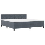 vidaXL Pat cu arcuri cu saltea Gri închis 200 x 200 cm Catifea vidaXL Pat cu arcuri cu saltea Gri închis 200 x 200 cm Catifea