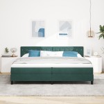 vidaXL Pat cu arcuri cu saltea Verde închis 200 x 200 cm Catifea vidaXL Pat cu arcuri cu saltea Verde închis 200 x 200 cm Catifea