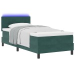 vidaXL Pat cu arcuri cu saltea Verde închis 90 x 190 cm Catifea vidaXL Pat cu arcuri cu saltea Verde închis 90 x 190 cm Catifea