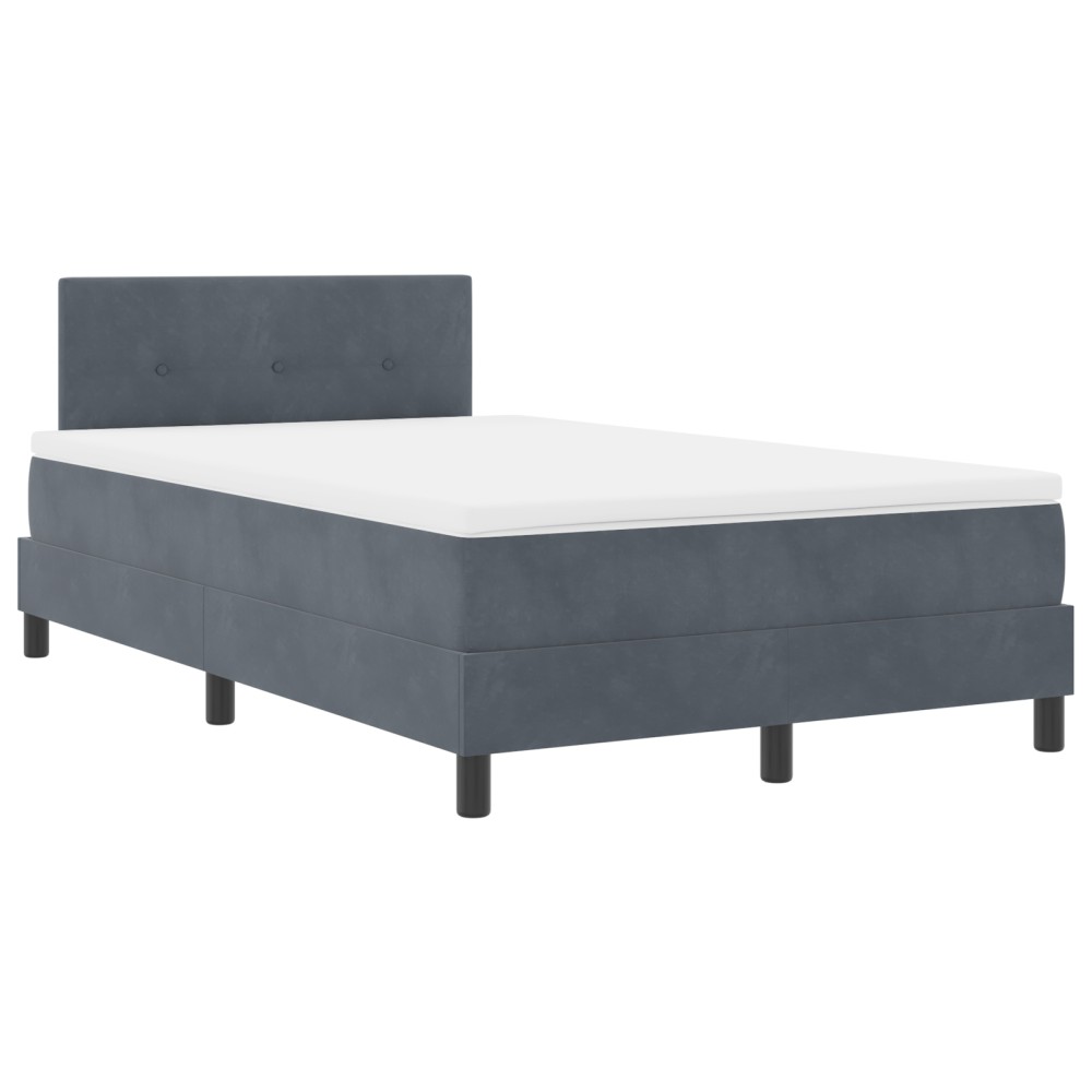 vidaXL Pat cu arcuri cu saltea Gri închis 120 x 190 cm Catifea