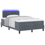 vidaXL Pat cu arcuri cu saltea Gri închis 120 x 200 cm Catifea vidaXL Pat cu arcuri cu saltea Gri închis 120 x 200 cm Catifea