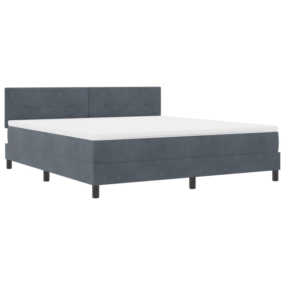 vidaXL Pat cu arcuri cu saltea Gri închis 180 x 200 cm Catifea