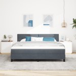 vidaXL Pat cu arcuri cu saltea Gri închis 180 x 200 cm Catifea vidaXL Pat cu arcuri cu saltea Gri închis 180 x 200 cm Catifea