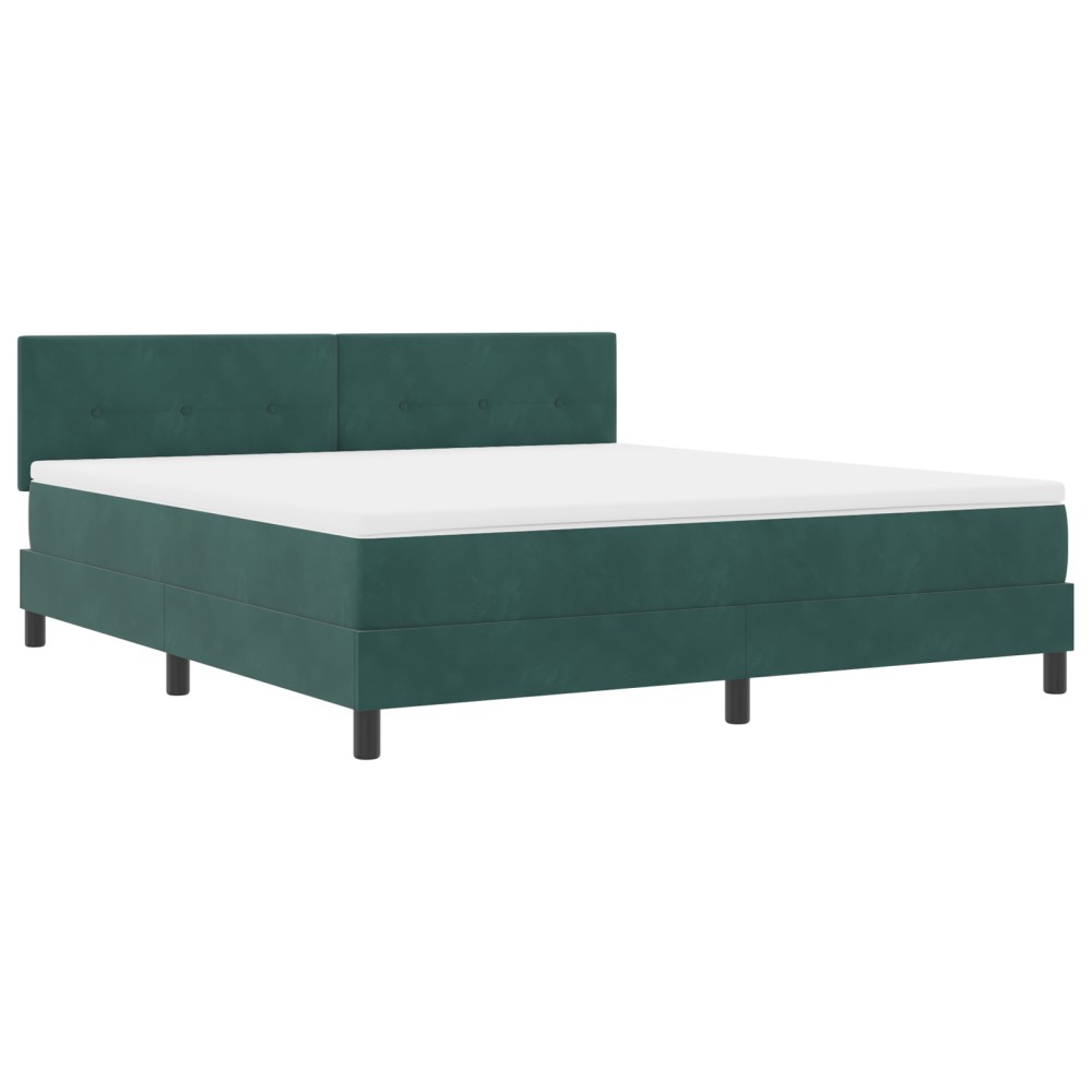 vidaXL Pat cu arcuri cu saltea Verde închis 180 x 200 cm Catifea