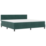 Pat Box Spring vidaXL cu Saltea și LED Verde închis 200x200 cm Catifea Pat Box Spring vidaXL cu Saltea și LED Verde închis 200x200 cm Catifea