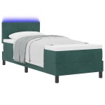vidaXL Pat cu arcuri cu saltea Verde închis 80 x 200 cm Catifea vidaXL Pat cu arcuri cu saltea Verde închis 80 x 200 cm Catifea