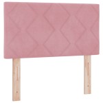 Pat Box Spring cu Saltea & LED Roz 80x200 cm Catifea Pat Box Spring cu Saltea & LED Roz 80x200 cm Catifea