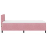 Pat Box Spring cu Saltea & LED Roz 80x200 cm Catifea Pat Box Spring cu Saltea & LED Roz 80x200 cm Catifea