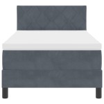 vidaXL Pat cu arcuri cu saltea Gri închis 90 x 190 cm Catifea vidaXL Pat cu arcuri cu saltea Gri închis 90 x 190 cm Catifea