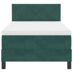 vidaXL Pat cu arcuri cu saltea Verde închis 100 x 200 cm Catifea vidaXL Pat cu arcuri cu saltea Verde închis 100 x 200 cm Catifea