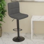 vidaXL Scaun de bar, gri închis, material textil vidaXL Scaun de bar, gri închis, material textil