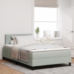 Pat Box Spring vidaXL cu saltea și lumină LED Gri deschis 120x200 cm Catifea Pat Box Spring vidaXL cu saltea și lumină LED Gri deschis 120x200 cm Catifea