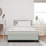 Pat Box Spring vidaXL cu saltea și lumină LED Gri deschis 120x200 cm Catifea Pat Box Spring vidaXL cu saltea și lumină LED Gri deschis 120x200 cm Catifea