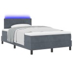 vidaXL Pat cu arcuri cu saltea Gri închis 120 x 200 cm Catifea vidaXL Pat cu arcuri cu saltea Gri închis 120 x 200 cm Catifea