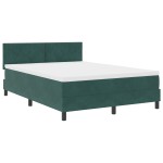 vidaXL Pat cu arcuri cu saltea Verde închis 140 x 190 cm Catifea vidaXL Pat cu arcuri cu saltea Verde închis 140 x 190 cm Catifea