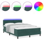 vidaXL Pat cu arcuri cu saltea Verde închis 140 x 190 cm Catifea vidaXL Pat cu arcuri cu saltea Verde închis 140 x 190 cm Catifea