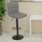 vidaXL Scaun de bar, gri deschis, material textil vidaXL Scaun de bar, gri deschis, material textil