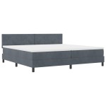 vidaXL Pat cu arcuri cu saltea Gri închis 200 x 200 cm Catifea vidaXL Pat cu arcuri cu saltea Gri închis 200 x 200 cm Catifea