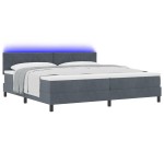 vidaXL Pat cu arcuri cu saltea Gri închis 200 x 200 cm Catifea vidaXL Pat cu arcuri cu saltea Gri închis 200 x 200 cm Catifea