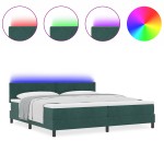 vidaXL Pat cu arcuri cu saltea Verde închis 200 x 200 cm Catifea vidaXL Pat cu arcuri cu saltea Verde închis 200 x 200 cm Catifea