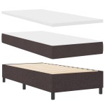 vidaXL <strong>Pat cu saltea cu arcuri și LED în maro închis</strong>, 80 x 200 cm vidaXL <strong>Pat cu saltea cu arcuri și LED în maro închis</strong>, 80 x 200 cm