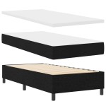 vidaXL Pat cu arcuri cu saltea Negru 100 x 200 cm țesătură vidaXL Pat cu arcuri cu saltea Negru 100 x 200 cm țesătură