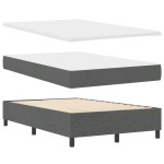 vidaXL Pat cu arcuri cu saltea Gri închis 120 x 200 cm țesătură vidaXL Pat cu arcuri cu saltea Gri închis 120 x 200 cm țesătură