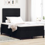 vidaXL Pat cu arcuri cu saltea Negru 120 x 200 cm țesătură vidaXL Pat cu arcuri cu saltea Negru 120 x 200 cm țesătură