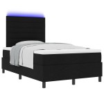 vidaXL Pat cu arcuri cu saltea Negru 120 x 200 cm țesătură vidaXL Pat cu arcuri cu saltea Negru 120 x 200 cm țesătură