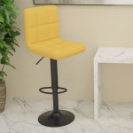 vidaXL Scaun de bar, galben muștar, material textil vidaXL Scaun de bar, galben muștar, material textil