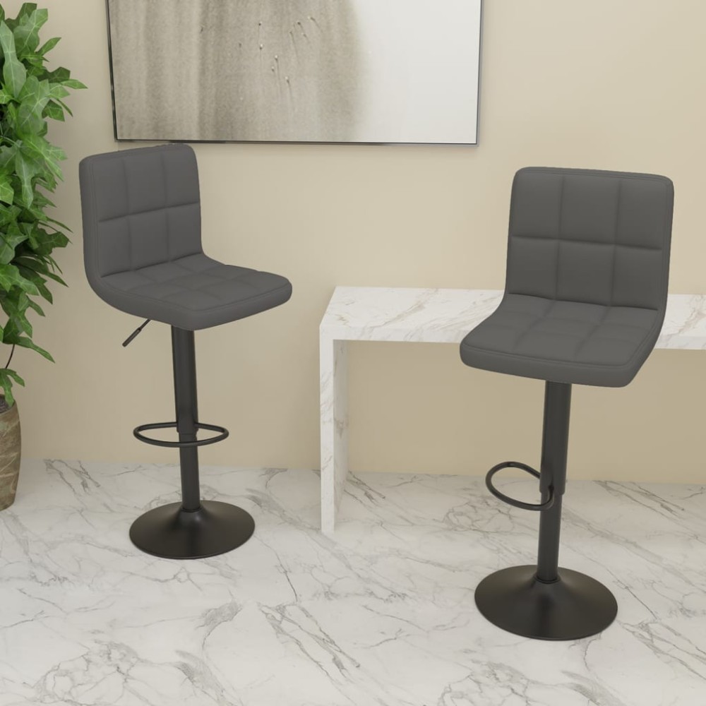 vidaXL Scaune de bar, 2 buc., gri închis, material textil